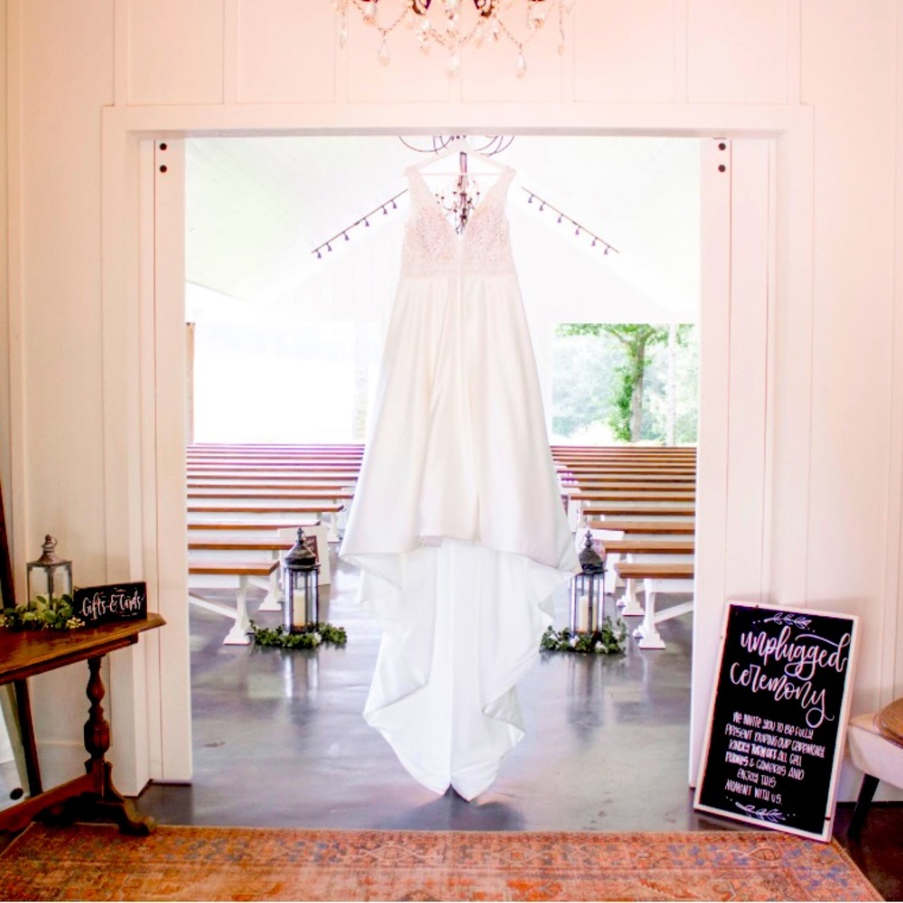 Custom ivory Jasmine Bridal size 22 wedding dress